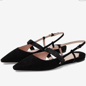 New!! Kate spade Maritza leather modern flat Sling back shoe